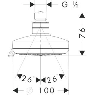 Hansgrohe Croma 100 Vario Ecosmart Overhead Shower- 9 L/Min - Chrome - Image 2