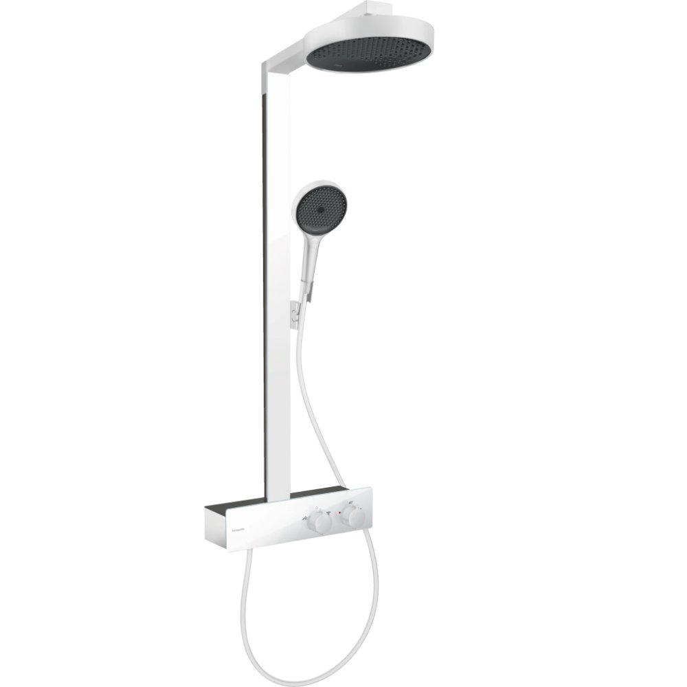 Hansgrohe Rainfinity 250 1jet EcoSmart Showerpipe With 350 Shower Tablet - Matt White