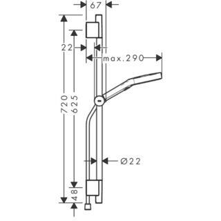 Hansgrohe Rainfinity Shower Set 130 3Jet Ecosmart With S Puro 650mm Shower Bar, Push Slider And 1600mm Designflex Textile Shower Hose - Image 2