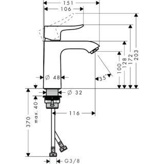 Hansgrohe Metris 110 Single Lever Basin Mixer Tap - Chrome - Image 2