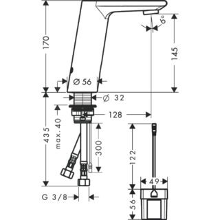 Hansgrohe Metris S Electronic Basin Mixer Tap With Temperature Pre-Adjustment And Battery Operated - Chrome - Image 2