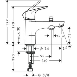 Hansgrohe Focus Single Lever Monotrou Bath Shower Mixer Tap - Chrome - Image 2