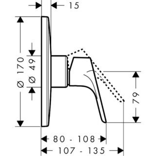 Hansgrohe Focus Single Lever Highflow Manual Shower Valve For Concealed Installation - Chrome - Image 2