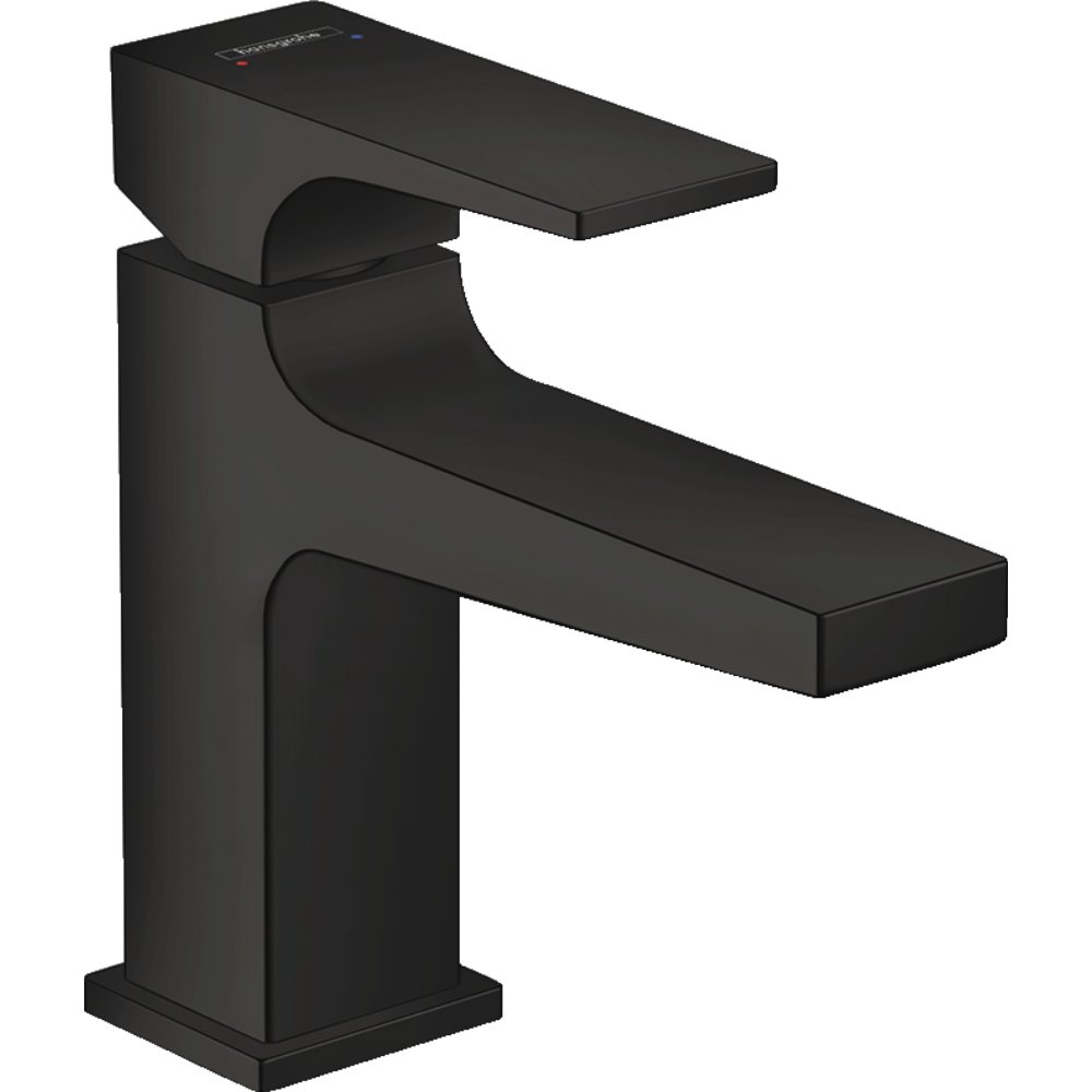 Hansgrohe Metropol 100 Single Lever Basin Mixer Tap With  Push-Open Waste - Matt Black