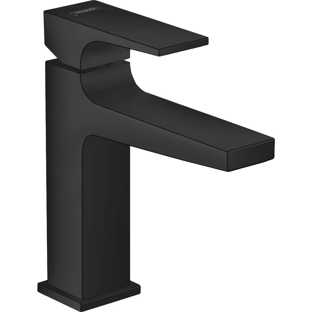 Hansgrohe Metropol 110 Single Lever Basin Mixer Tap With Push-Open Waste - Matt Black