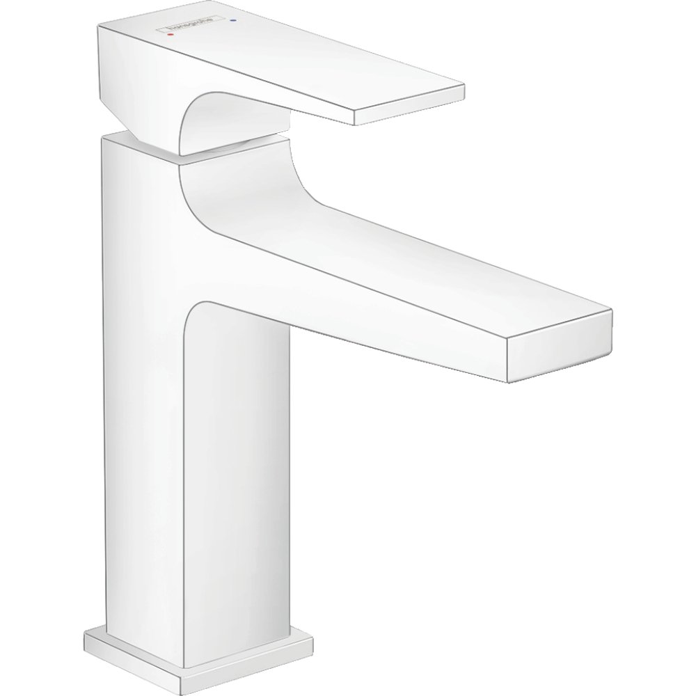 Hansgrohe Metropol 110 Single Lever Basin Mixer Tap With Push-Open Waste - Matt White