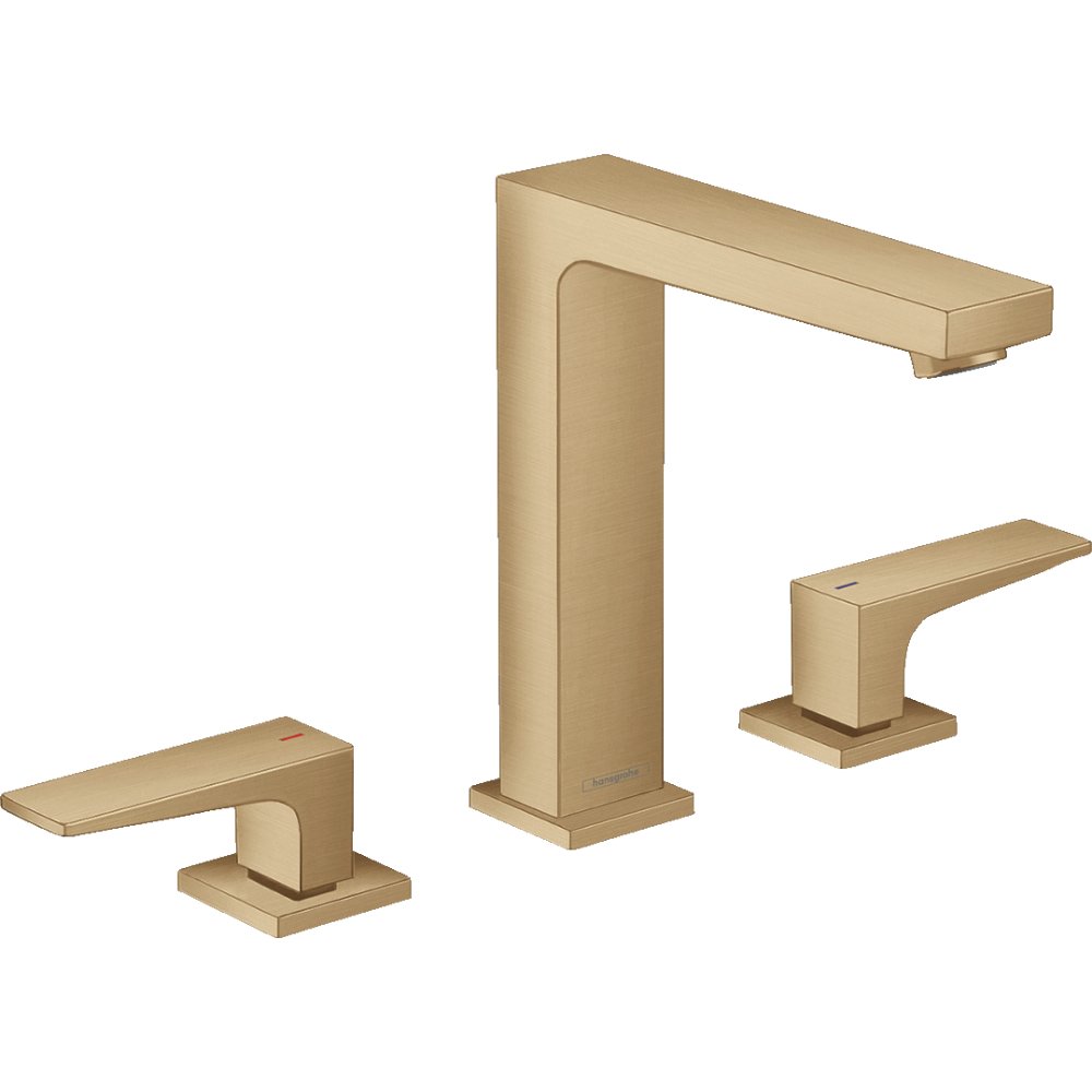 Hansgrohe Metropol 160 3-Hole Basin Mixer Tap With Push-Open Waste - Brushed Bronze