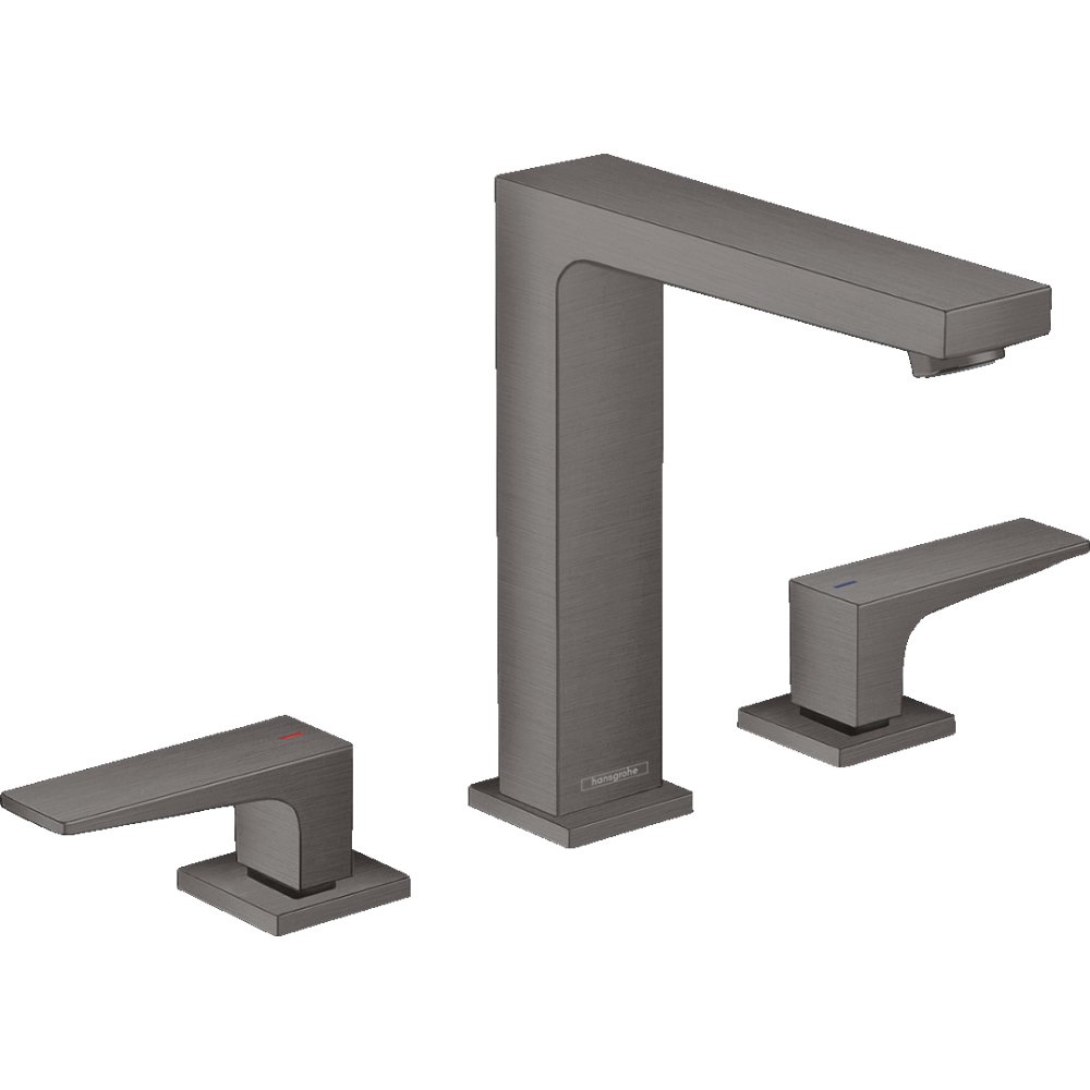 Hansgrohe Metropol 160 3-Hole Basin Mixer Tap With Push-Open Waste - Brushed Black Chrome
