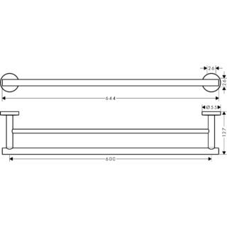 Hansgrohe Logis Universal Double Towel Rail - Chrome - Image 2