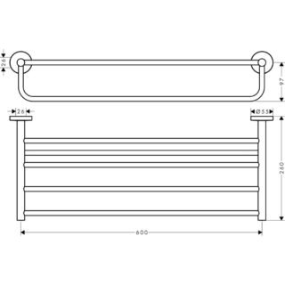 Hansgrohe Logis Universal Towel Rack With Holder - 600mm Long - Chrome - Image 2