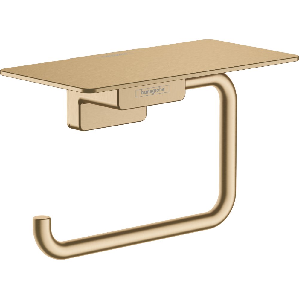 Hansgrohe Addstoris Toilet Roll Holder With Shelf - Brushed Bronze