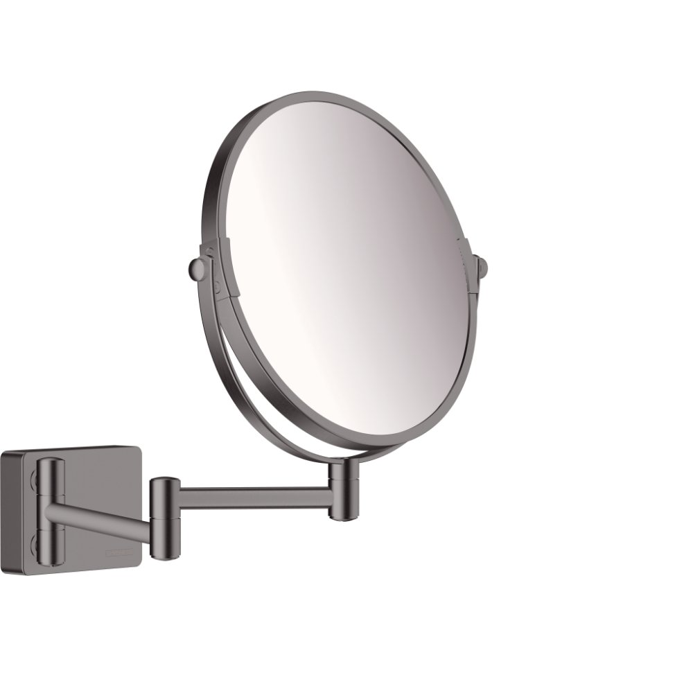 Hansgrohe Addstoris Magnifying Mirror - Brushed Black Chrome