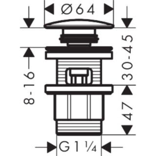 Hansgrohe Plastic Waste For Basin And Bidet Mixer Tap - Chrome - Image 2