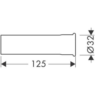 Hansgrohe Extension Pipe - 125mm Long - Chrome - Image 2