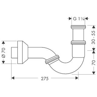 Hansgrohe Standard Bidet Pipe Trap - Chrome - Image 2