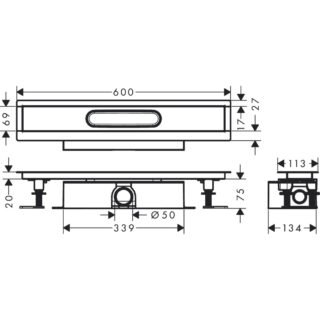Hansgrohe Ubox Universal Complete Set For Shower Drains Finish Set Standard Installation - Image 2