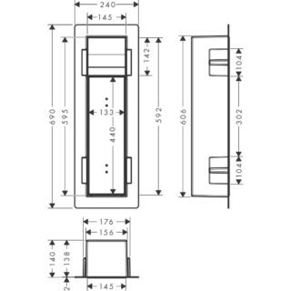 Hansgrohe Xtrastoris Rock Recessed Toilet Brush Holder With Toilet Paper Holder And Tileable Door - Image 2