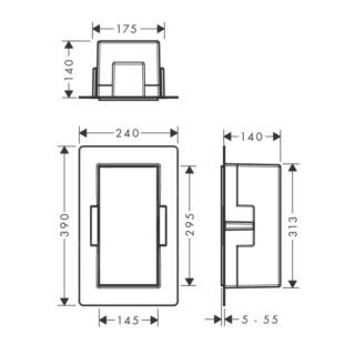 Hansgrohe Xtrastoris Rock Recessed Waste Bin With Storage Shelf And Tileable Door - Image 2
