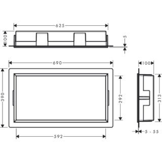 Hansgrohe Xtrastoris Original Wall Niche With Frame - 600mm Wide - Image 2