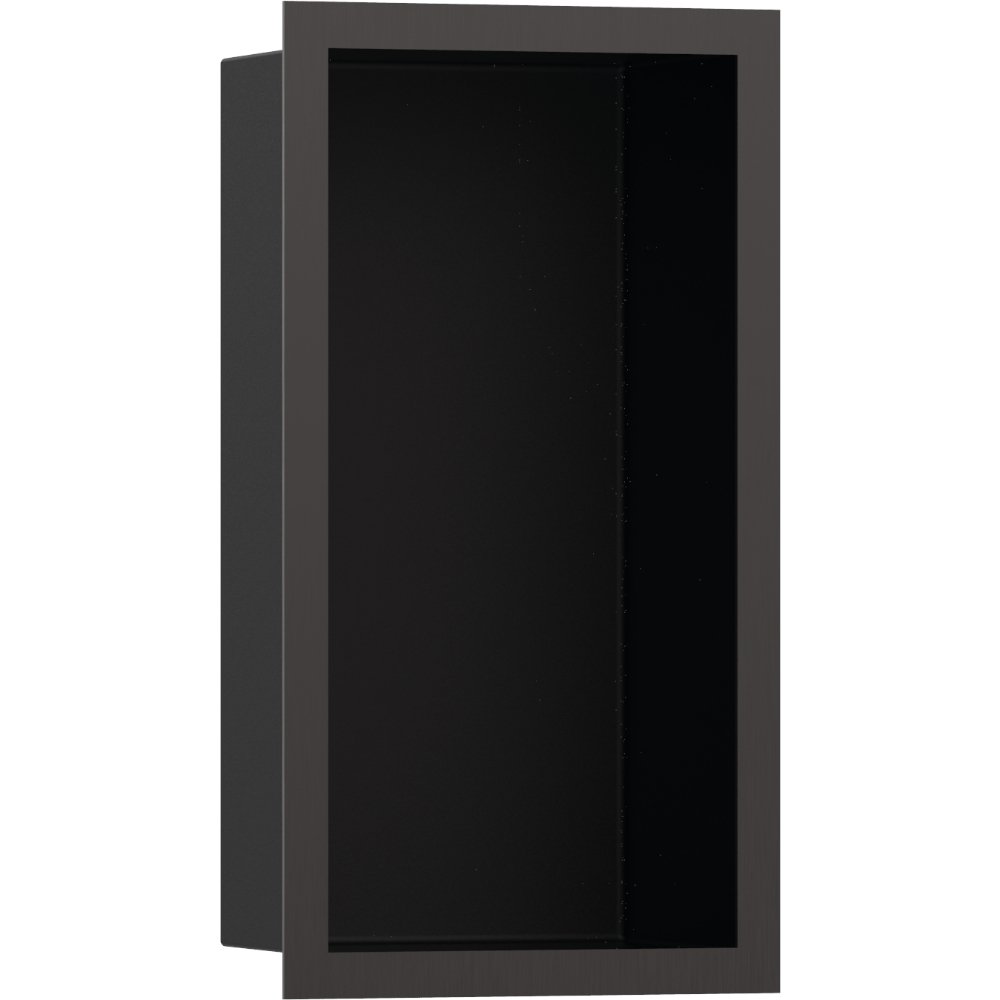 Hansgrohe Xtrastoris Individual Wall Niche Matt Black With Design Frame – 150mm x 100mm - Brushed Black Chrome