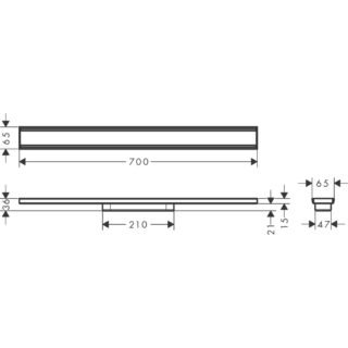 Hansgrohe Raindrain Original 700 Shower Drain Finish Set - Brushed Stainless Steel - Image 2