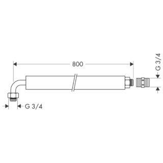 Hansgrohe Flexible Connection Tube - 800mm Long - Image 2