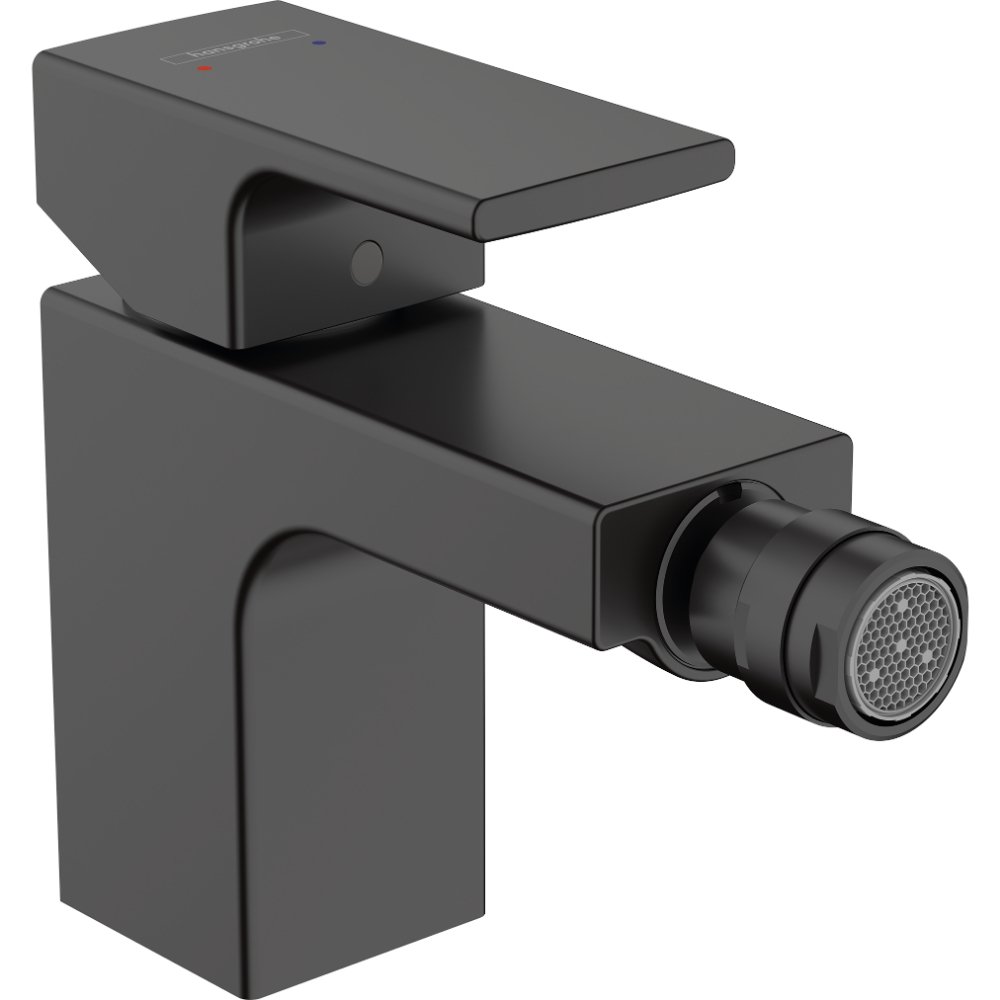 Hansgrohe Vernis Shape Single Lever Bidet Mixer Tap With Metal Pop-Up Waste - Matt Black