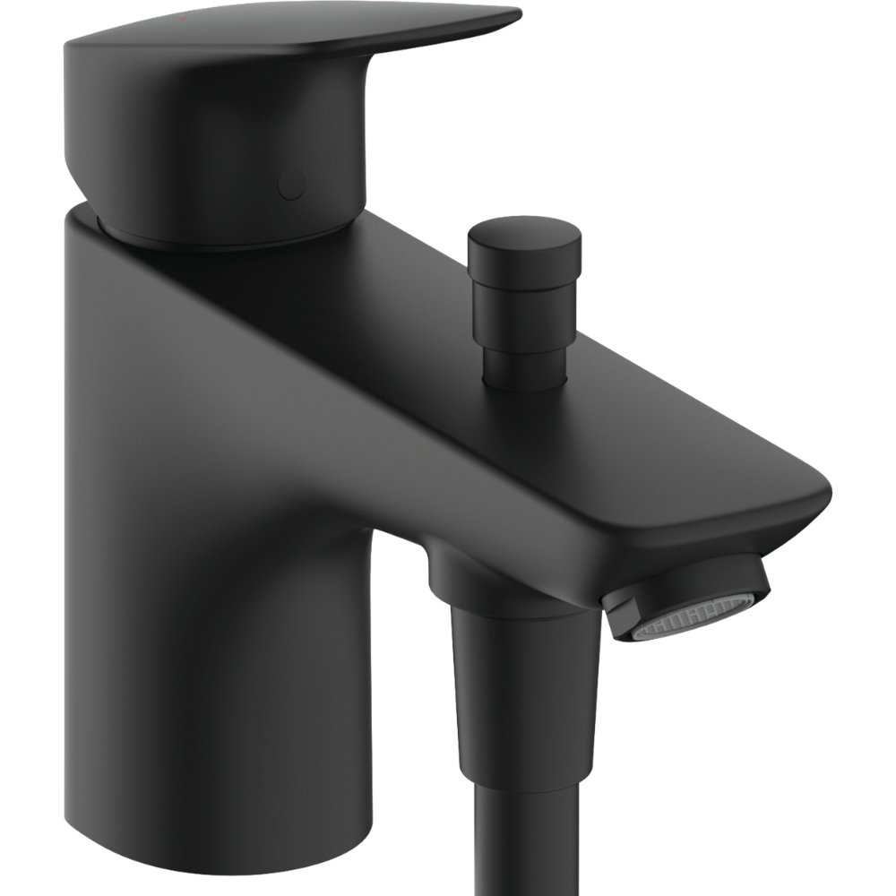 Hansgrohe Logis Monotrou Single Lever Bath Shower Mixer Tap With 2 Flow Rates - Matt Black