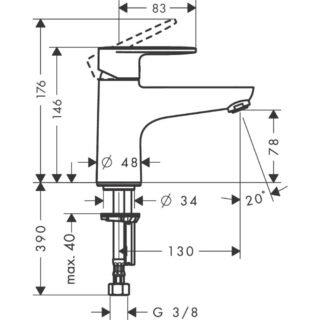 Hansgrohe Vernis Blend Single Lever Monotrou Bath Shower Mixer Tap - Chrome - Image 2
