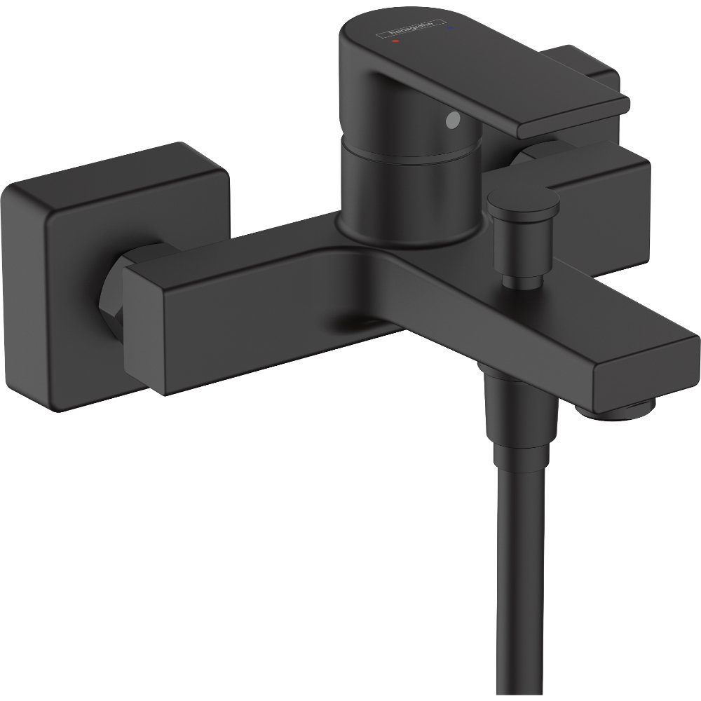 Hansgrohe Vernis Shape Single Lever Exposed Bath Shower Mixer Tap - Matt Black