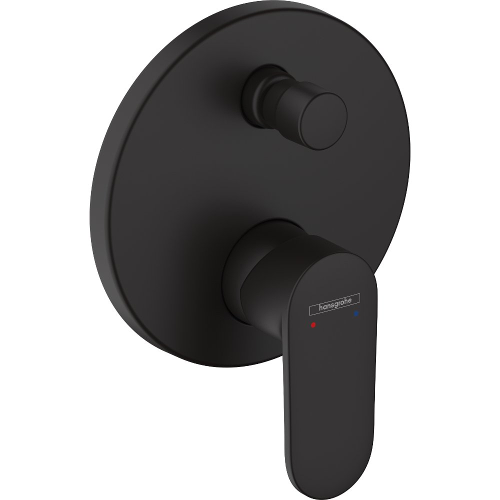 Hansgrohe Vernis Blend Single Lever Round Concealed Manual Shower Valve With Integrated Security - Matt Black