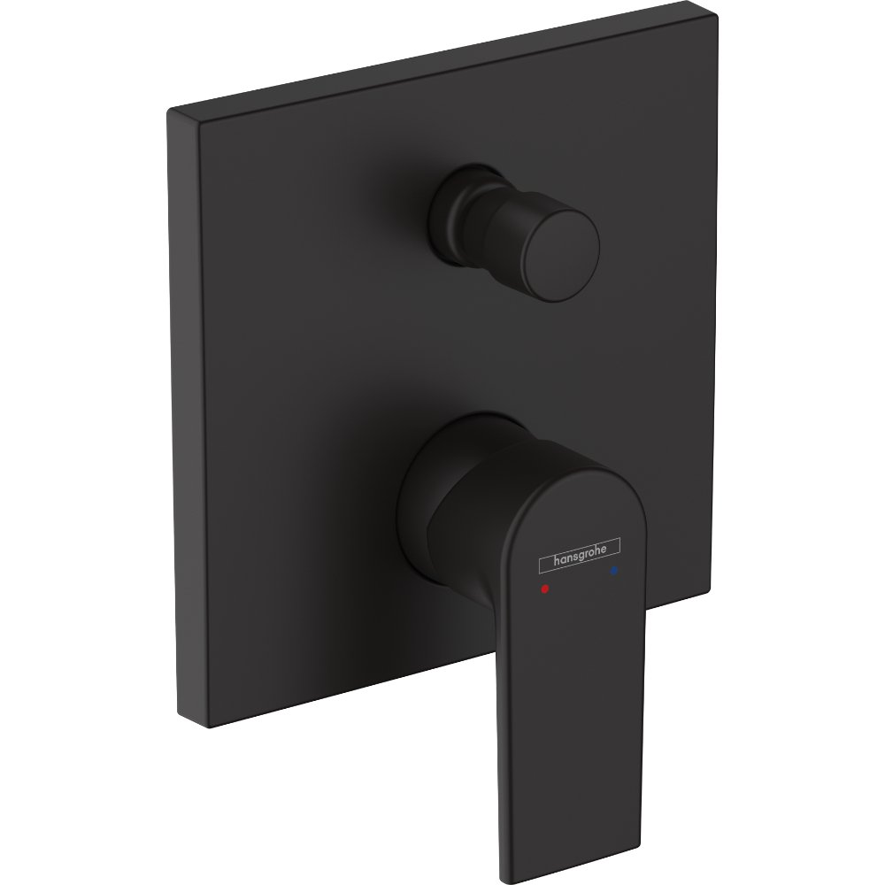 Hansgrohe Vernis Shape Single Lever Rectangular Concealed Manual Shower Valve For Universal iBox - Matt Black