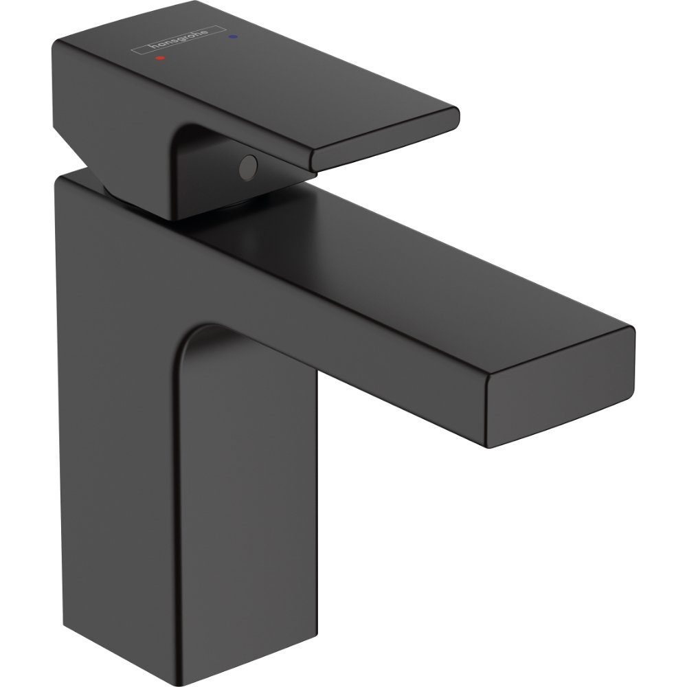 Hansgrohe Vernis Shape 100 Single Lever Basin Mixer Tap With Pop-Up Waste - Matt Black