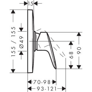 Hansgrohe Logis Single Lever Highflow Manual Shower Valve For Concealed Installation - Chrome - Image 2