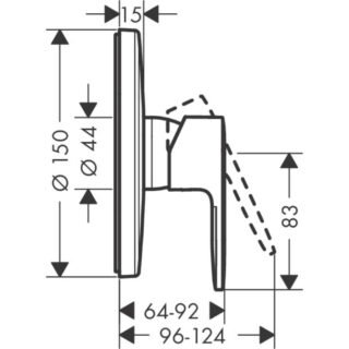 Hansgrohe Vernis Blend Single Lever Concealed Manual Shower Valve - Image 2