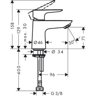 Hansgrohe Talis E 80 Basin Mixer Tap For Cold Water Or Pre Adjusted Water - Chrome - Image 2
