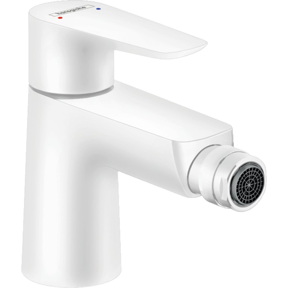Hansgrohe Talis E Single Lever Bidet Mixer Tap With Pop-Up Waste - Matt White