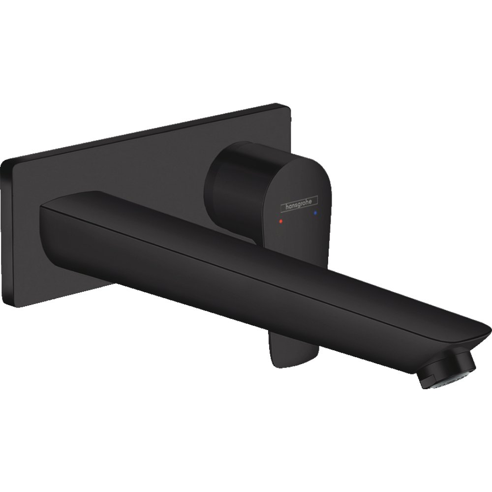 Hansgrohe Talis E Single Lever Wall Mounted Basin Mixer Tap With 225mm Spout - Matt Black