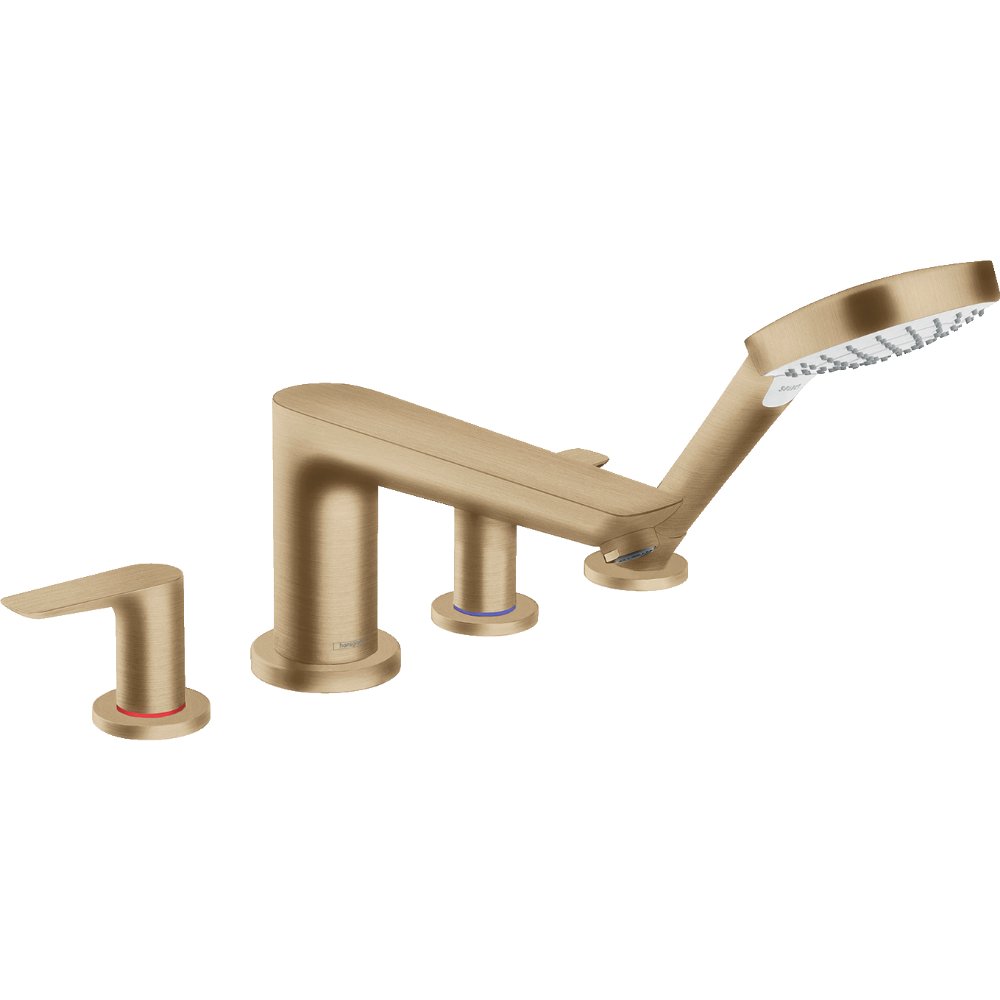 Hansgrohe Talis E 4-Hole Rim-Mounted Bath Shower Mixer Tap - Brushed Bronze