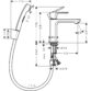 Hansgrohe Rebris E 110 Single Lever Basin Mixer Tap With Bidet Shower Handset And 1600mm Shower Hose - Chrome - Image 2