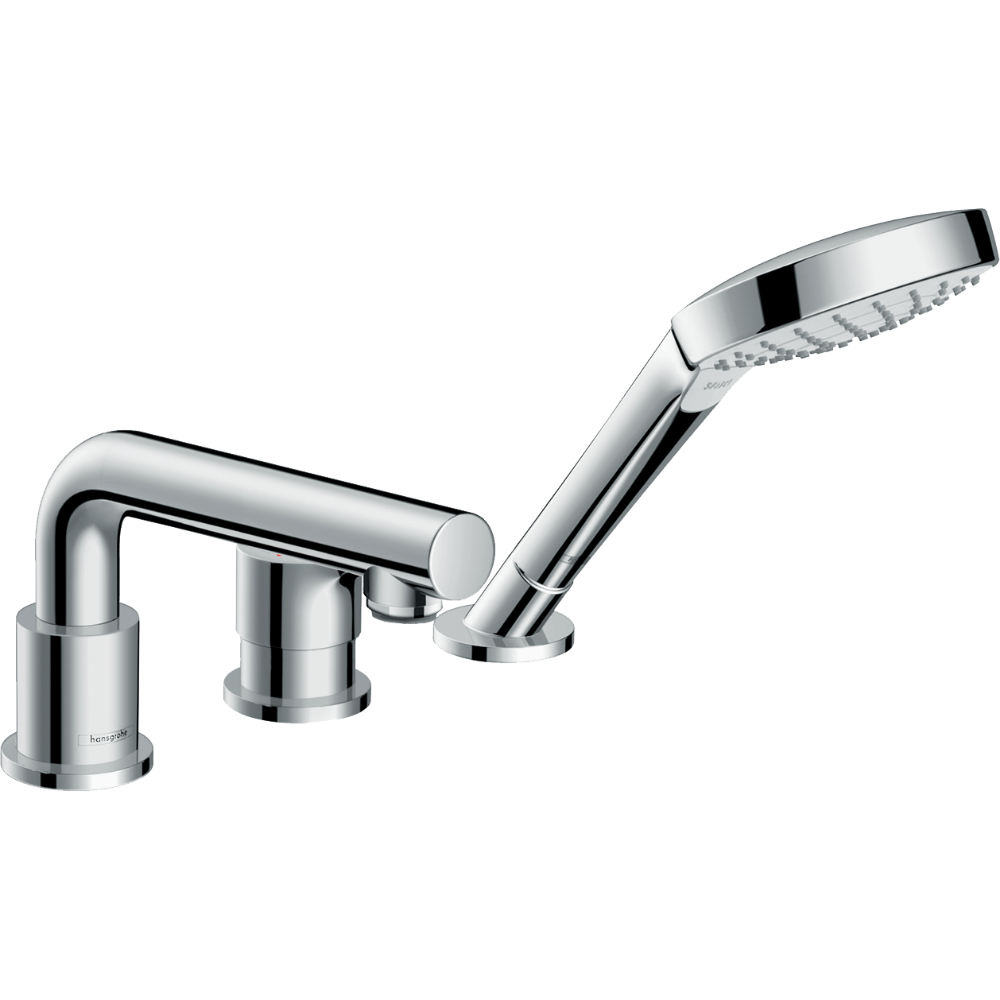 Hansgrohe Talis S 3-Hole Rim-Mounted Single Lever Bath Shower Mixer Tap - Chrome