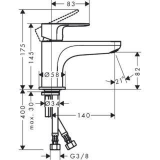 Hansgrohe Rebris S Single Lever Monotrou Bath Shower Mixer Tap - Chrome - Image 2