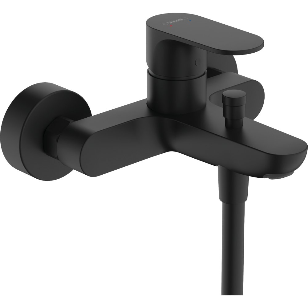 Hansgrohe Rebris S Single Lever Exposed Bath Shower Mixer Tap - Matt Black