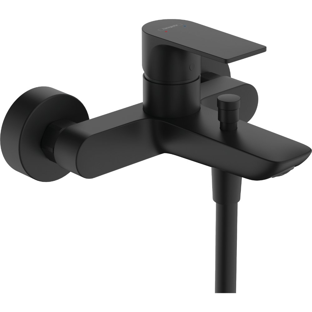 Hansgrohe Rebris E Single Lever Exposed Bath Shower Mixer Tap - Matt Black