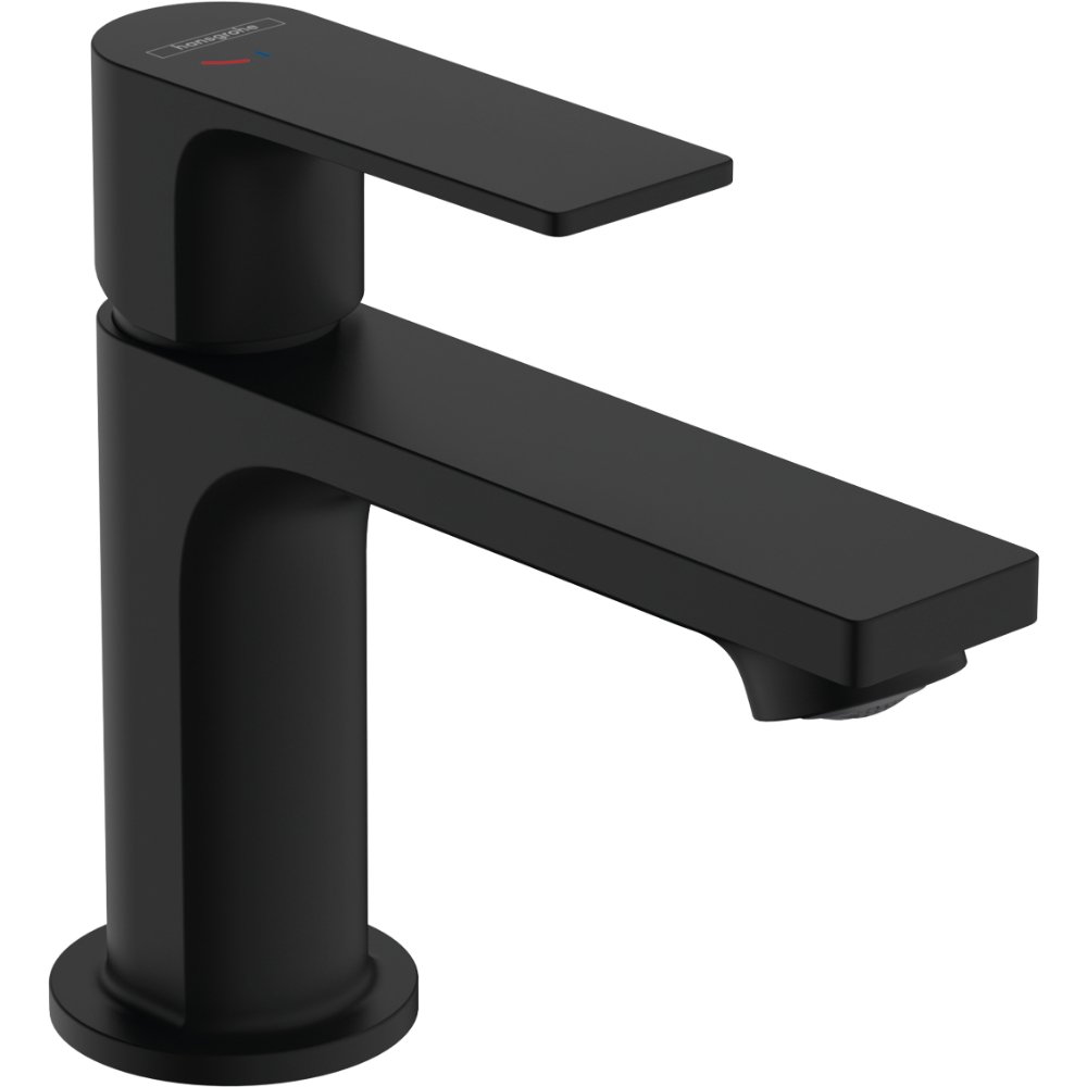 Hansgrohe Rebris E 80 Coolstart Single Lever Basin Mixer Tap - Matt Black