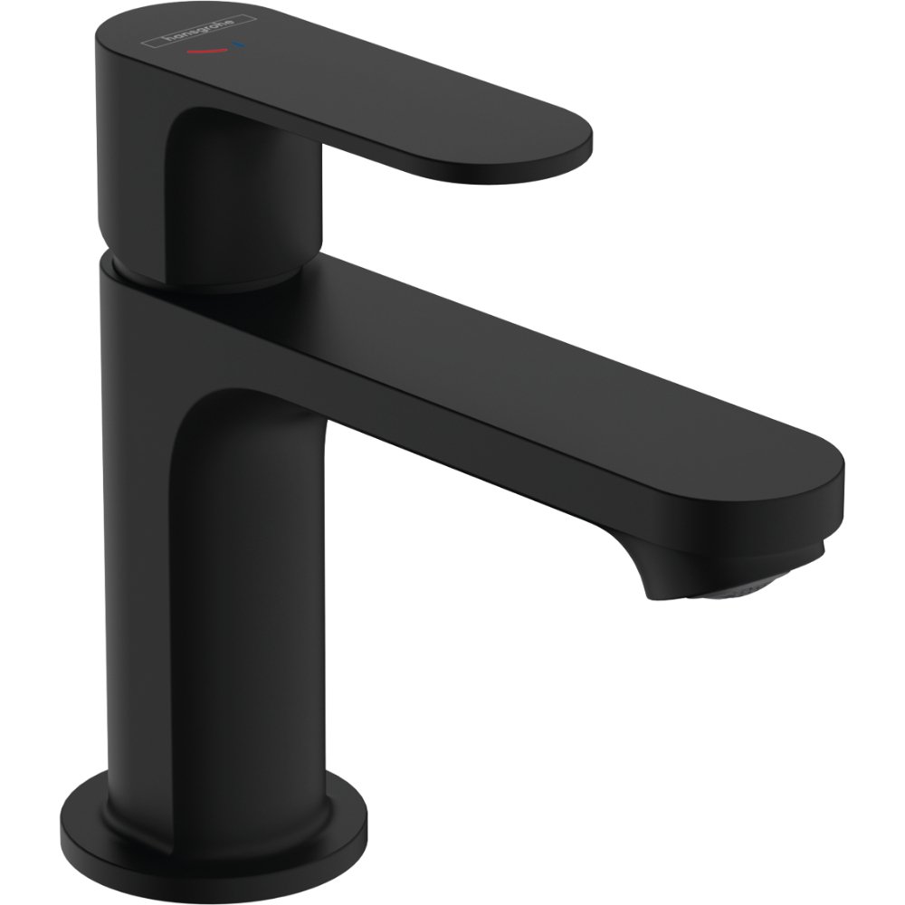 Hansgrohe Rebris S 80 Coolstart Ecosmart+ Single Lever Basin Mixer Tap With Pop-Up Waste - Matt Black