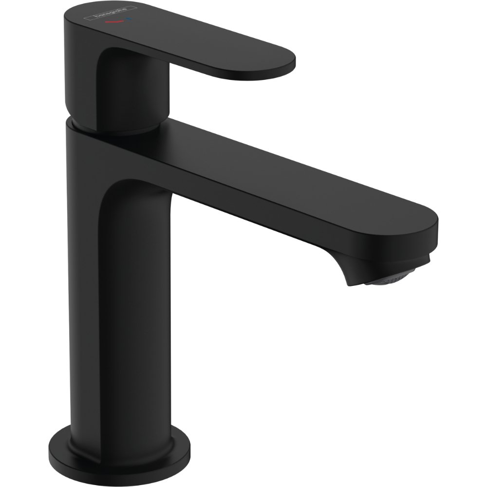 Hansgrohe Rebris S 110 Coolstart Ecosmart+ Single Lever Basin Mixer Tap With Pop-Up Waste - Matt Black