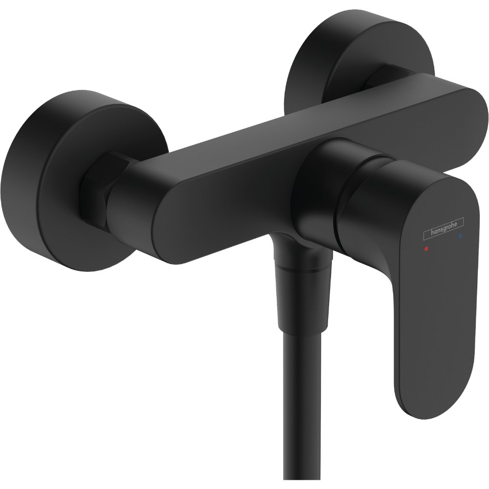 Hansgrohe Rebris S Exposed Bath Shower Mixer Tap With 2 Flow Rates - Matt Black