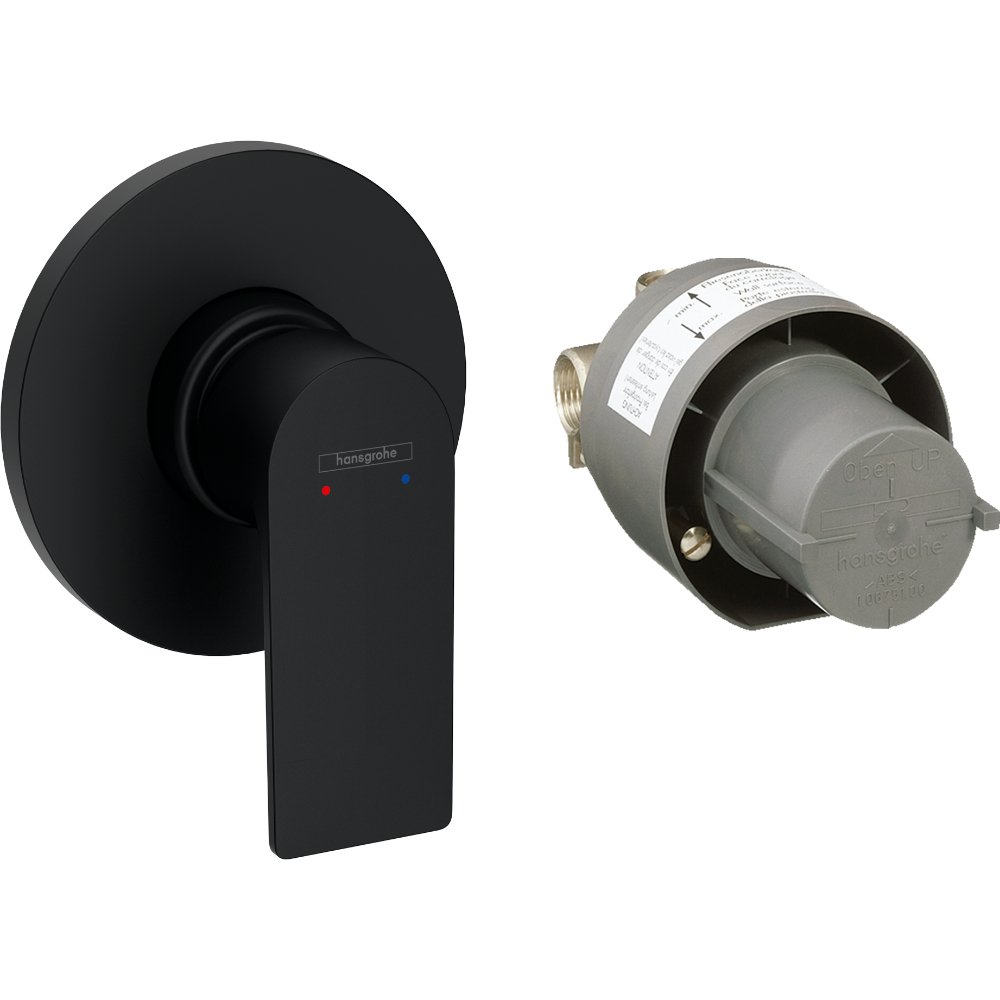 Hansgrohe Rebris E Single Lever Manual Shower Valve With Set For Concealed Installation - Matt Black