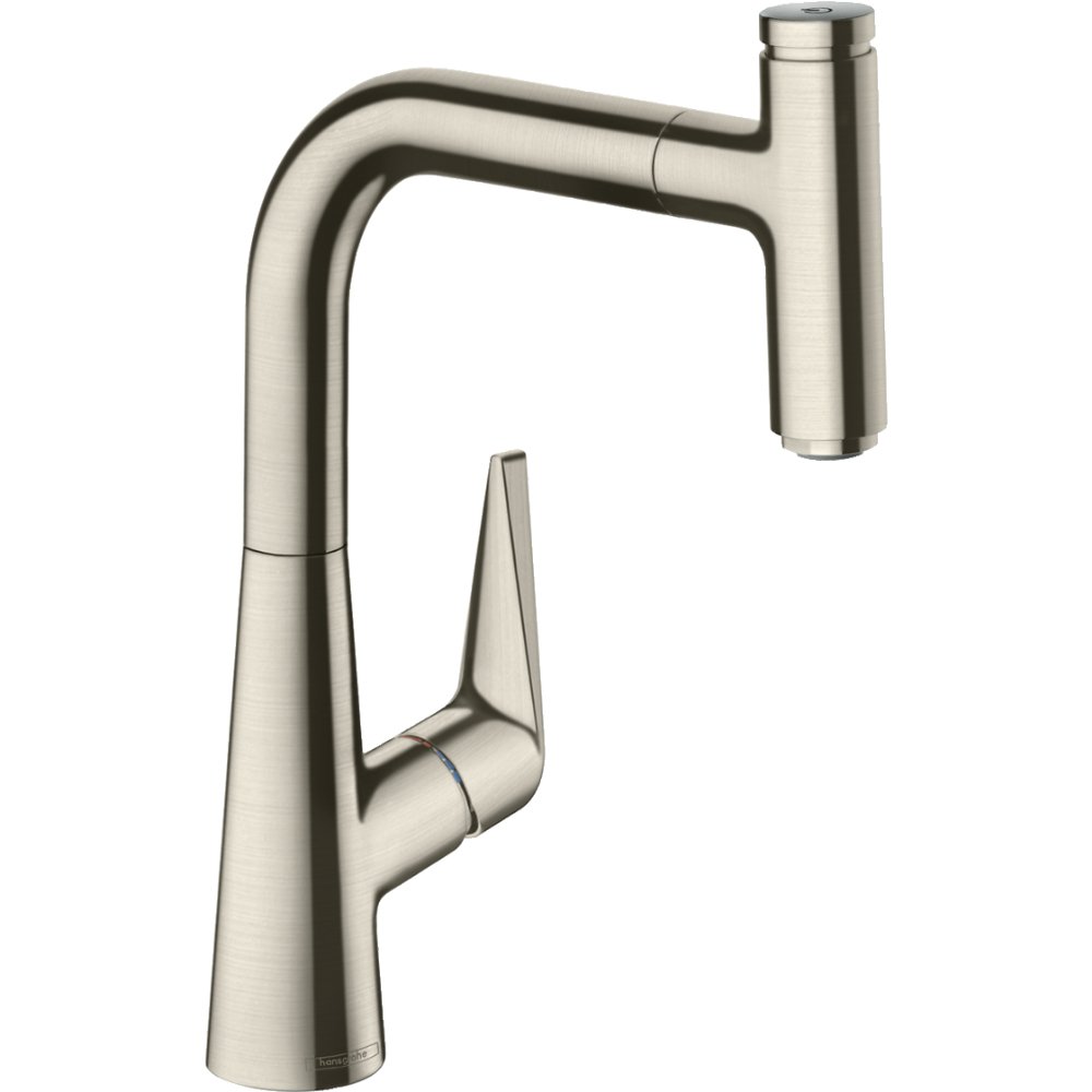 Hansgrohe Talis Select M51 220 Single Spray Mode Kitchen Mixer Tap With Pull-Out Spout - Stainless Steel